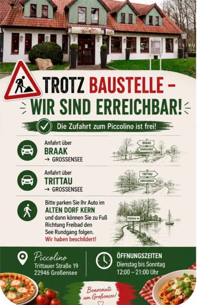 Erreichbar trotz Baustelle